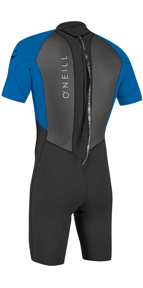 2023 O'Neill Youth Reactor II 2mm Back Zip Shorty Wetsuit - Black / Ocean 2/3