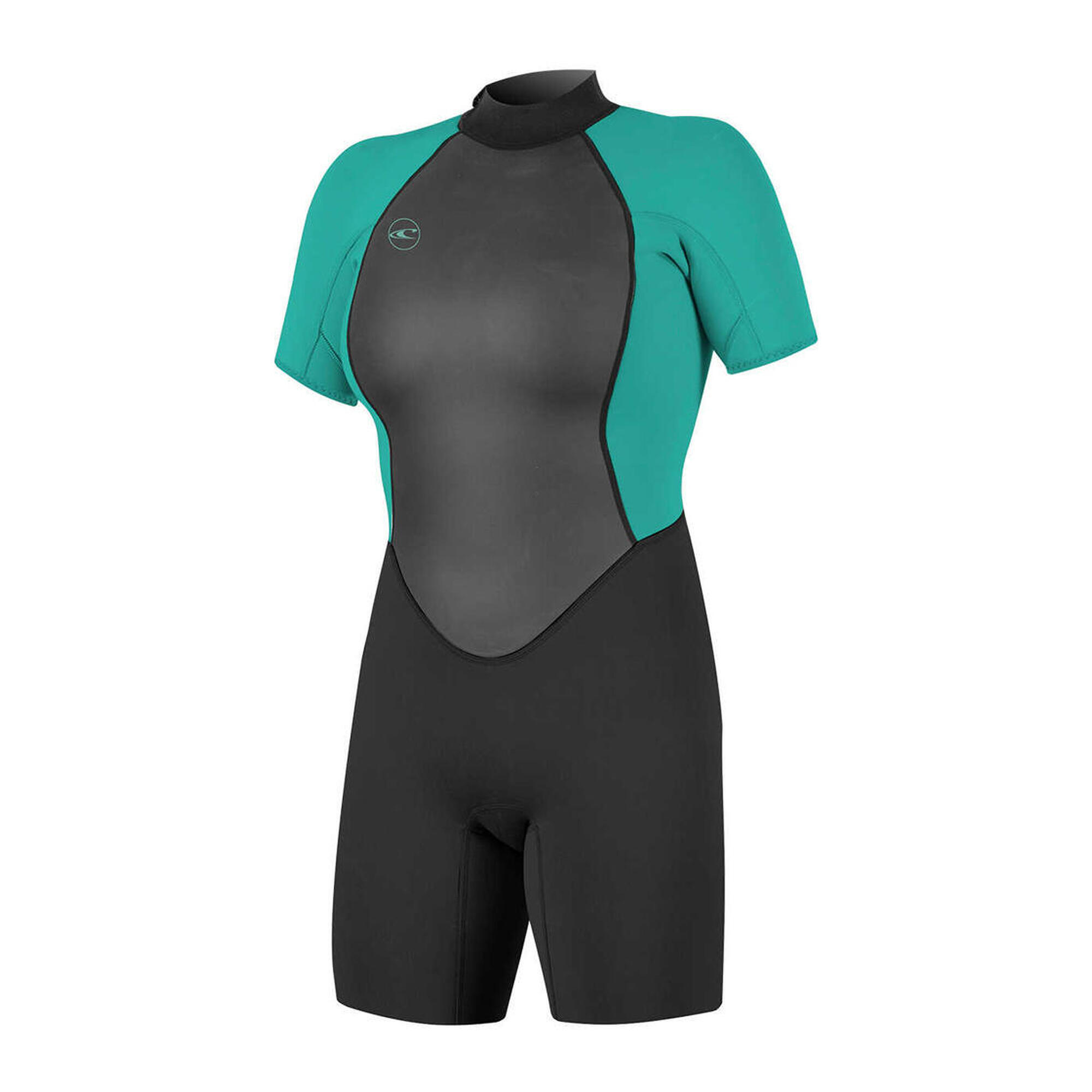 O'Neill - O'Neill Femmes Reactor Ii 2mm Back Zip Shorty Combinaison Néoprène - Black / Aq - Trifonction - Bleu|noir - Taille Unique - Decathlon