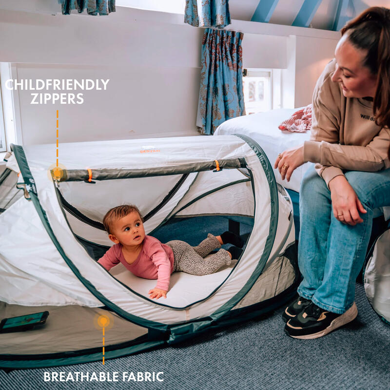 Pătuț Călătorie Multifuncțional Toddler Luxury Cot cu saltea autogonflabilă Bej