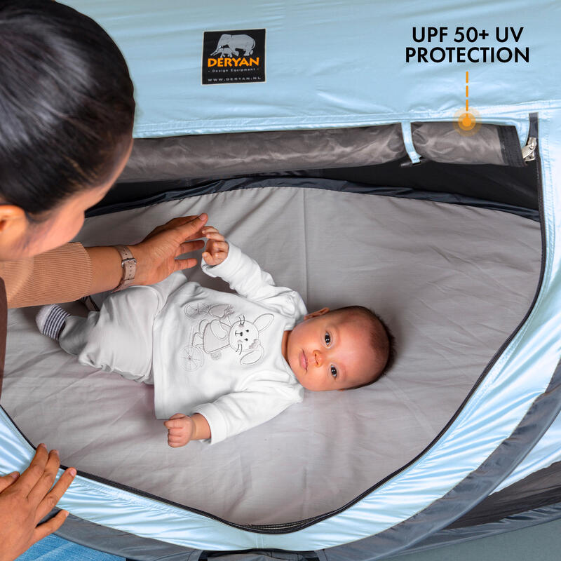 Łóżko kempingowe Deryan Toddler Luxury Camping Cot, materac samopompujący