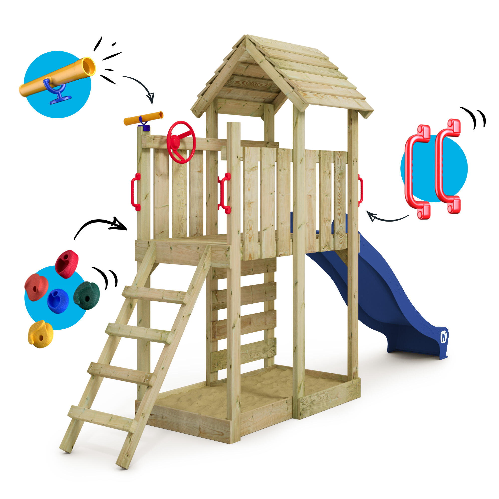 Parque infantil Wickey JoyFlyer con techo de madera 5/7