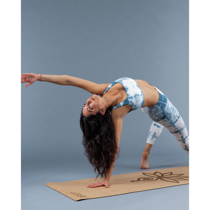 Sujetador-top deportivo fitness mujer ecológico con algas Leser Yoga blanco
