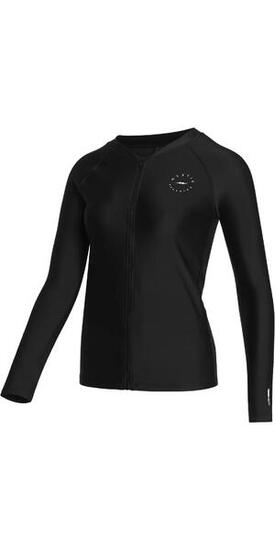 Jayde Zip Thru Rash Vest - Negro