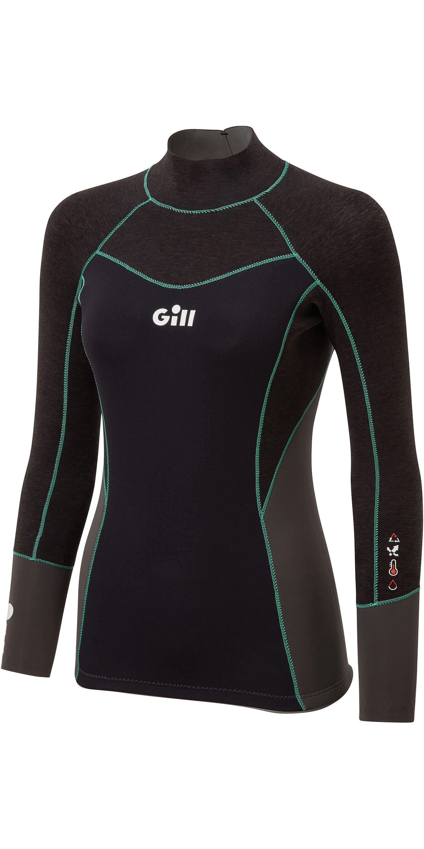 Gill Womens Zentherm 2.5mm GBS Neoprene Top - Black 2/3