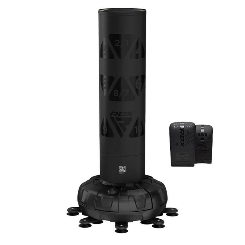 Free Standing Adult Punch Bags with Mitts Set Black Decathlon