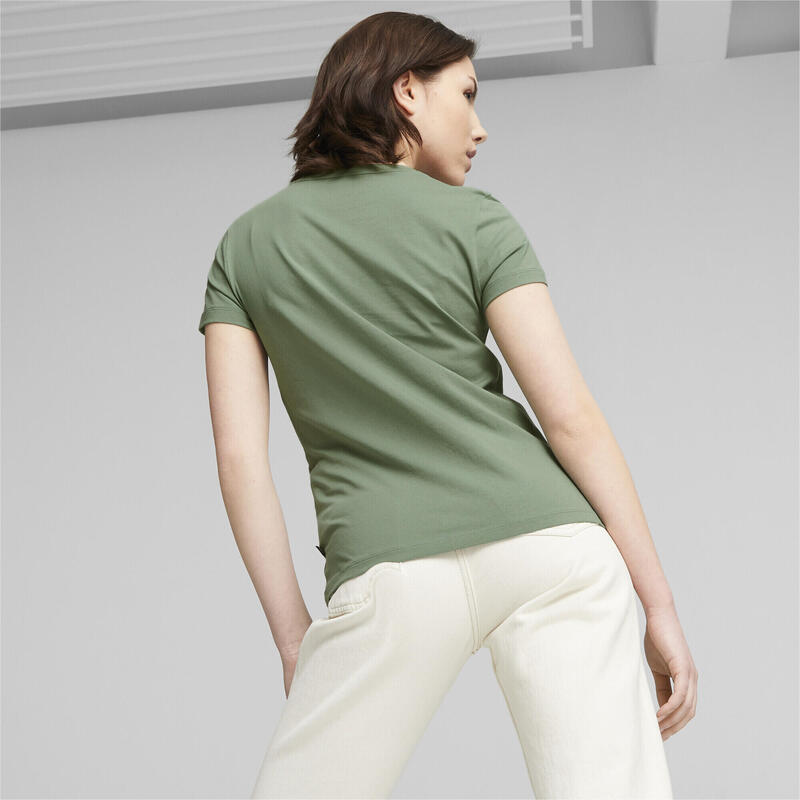 Camiseta Mujer Essentials+ Metallic Logo PUMA Eucalyptus Green