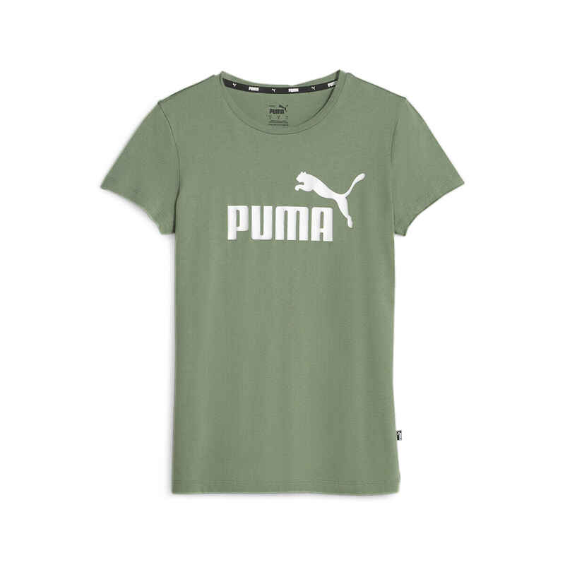 Essentials+ Metallic Logo T-Shirt Damen PUMA Eucalyptus Green