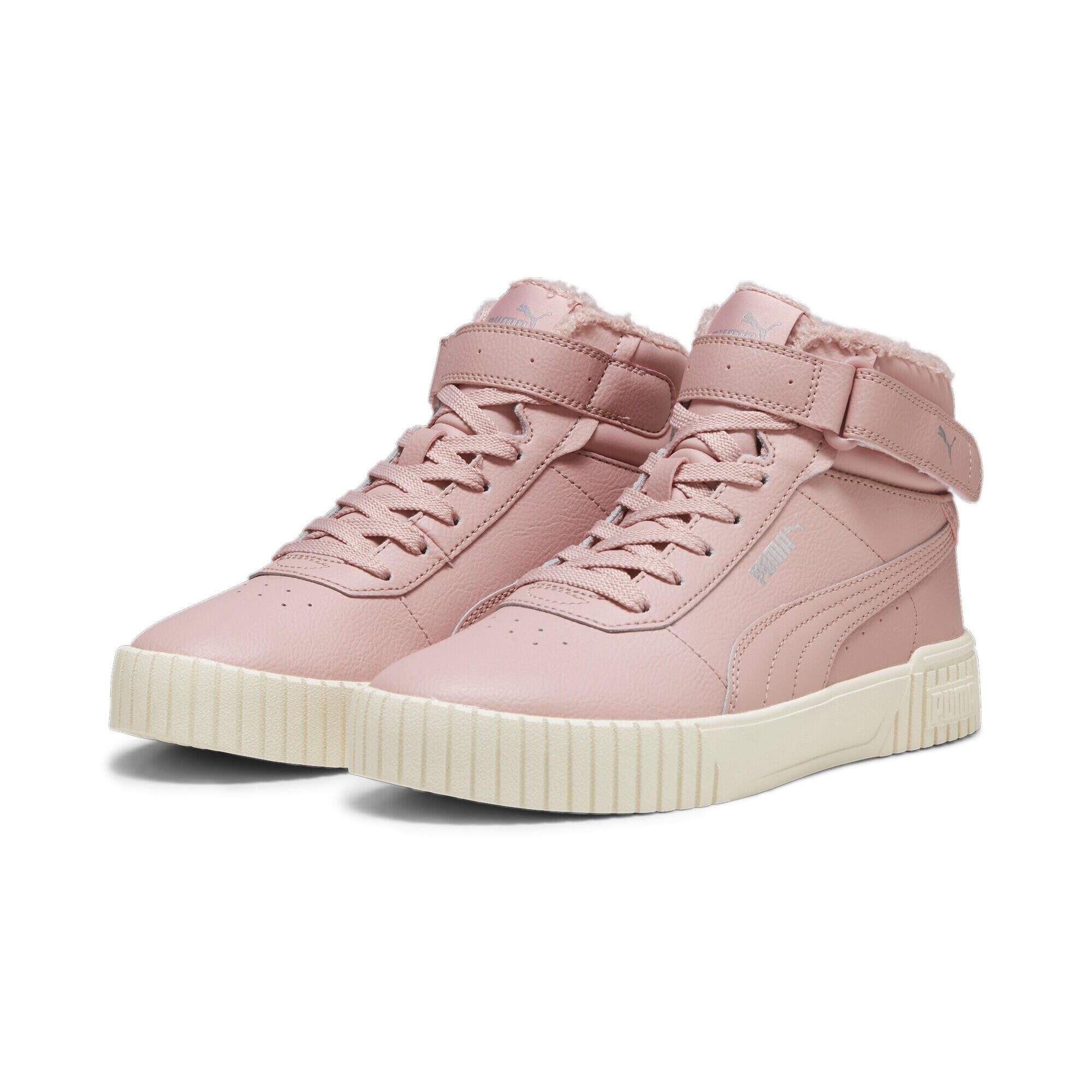 Puma - Sneakers D’hiver Mi-hautes Carina 2.0 Femme Puma - Baskets - Blanc|rose - Decathlon