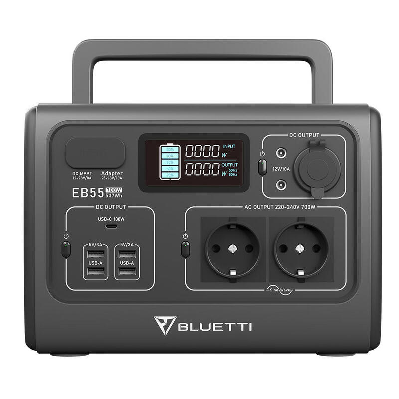 BLUETTI EB55+PV200 Zonnegenerator 537Wh LiFePO4-batterij voor Buiten Kamperen