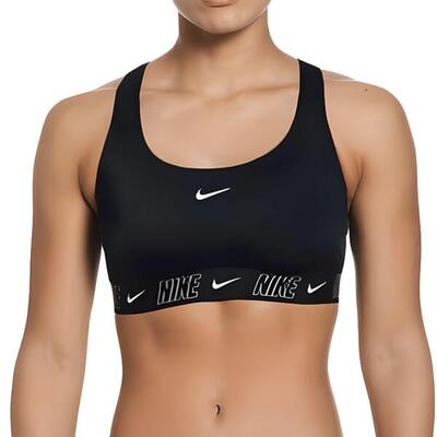 Top Bikini Donna Nike Fusion Logo Tape Racerback Nero