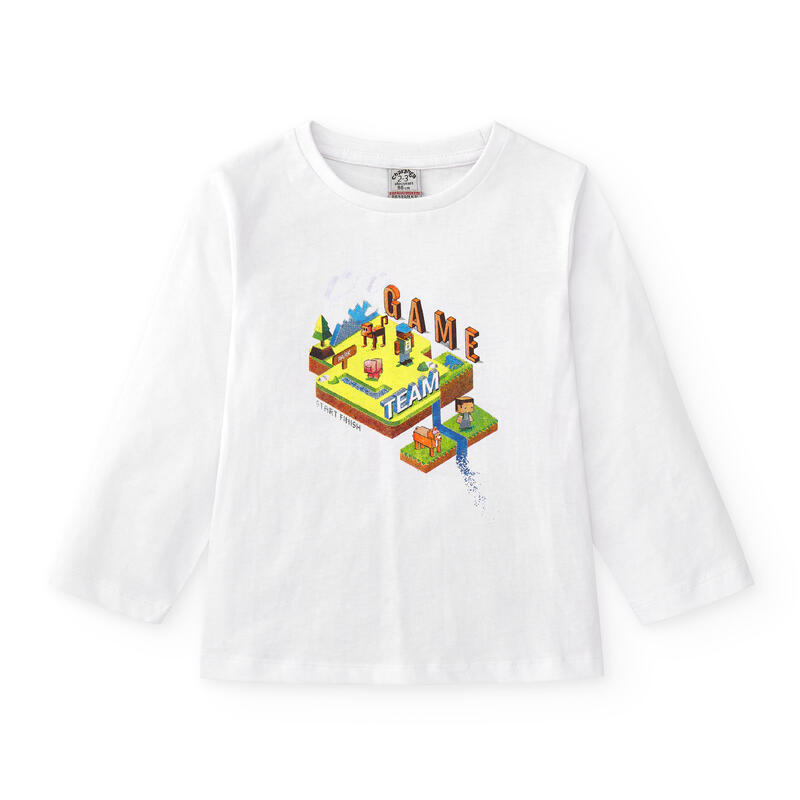 Charanga Camiseta de niño en color blanco con dibujo