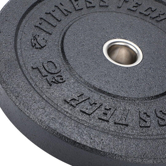 Disco Bumper Plate Hi Temp Musculación Fitness Tech 20kg Negro