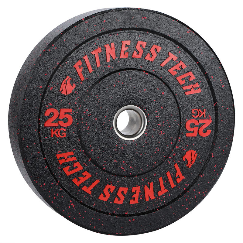 Disco Bumper Plate Hi Temp Musculación Fitness Tech 25kg Rojo