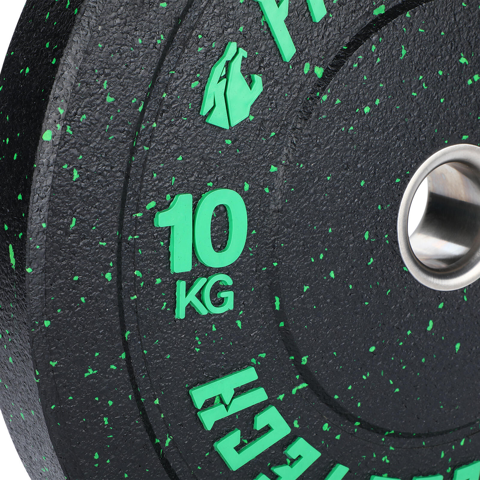 Disque Bumper Plate Hi Temp Musculation 10kg Vert Fitness Tech 2/6