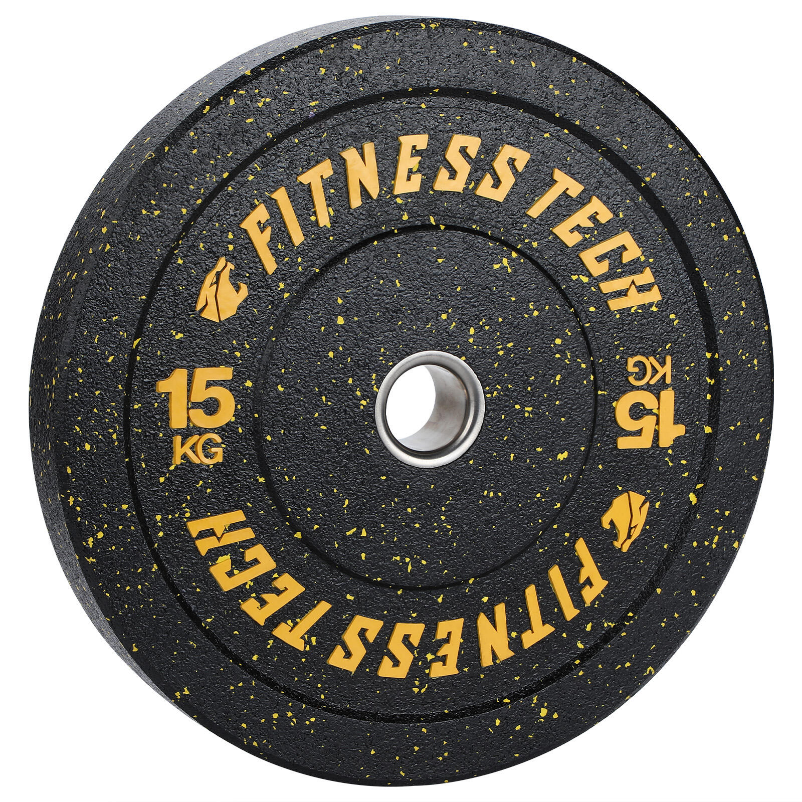Disco bumper plate hi temp fitness tech 15kg laranja