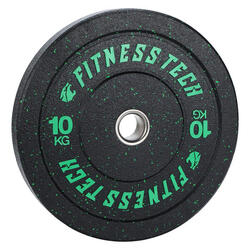 Disque Bumper Plate Hi Temp Musculation 10kg Vert Fitness Tech