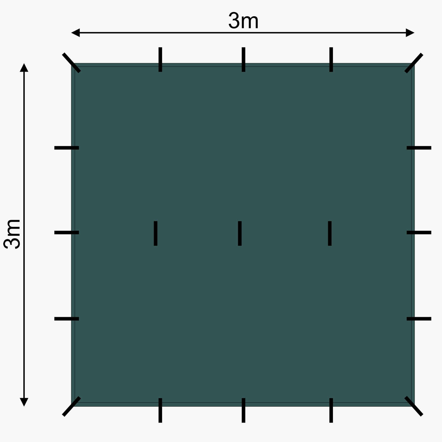 Lomo 3m x 3m bushcraft Tarp 5/7