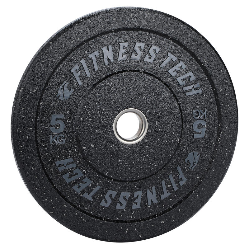 Disco Bumper Plate Hi Temp Musculación Fitness Tech 5kg Gris