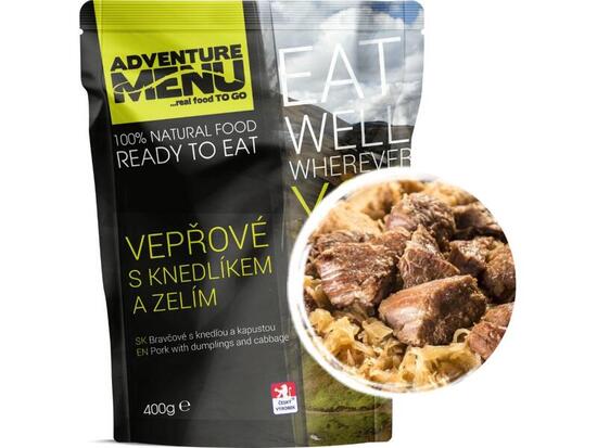 MRE Adventure Menu Porc 400 g prêt à consommer stérilisé haute énergie