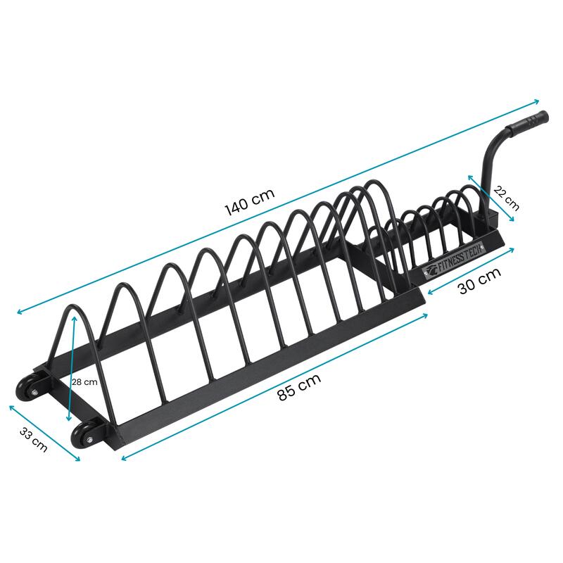 Rack Discos Olímpicos Bumper Fitness Tech Con Ruedas