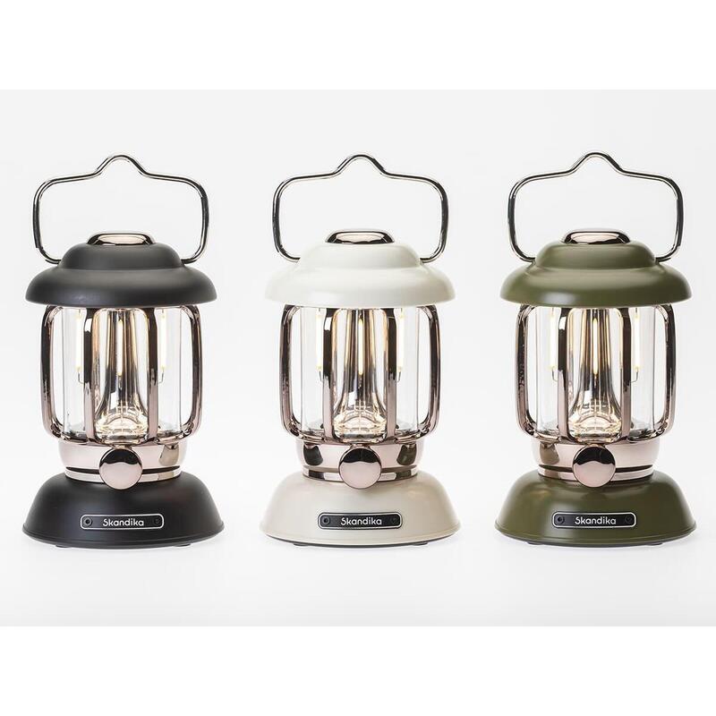 LED Campinglampe im Retro-Stil - Forsol - Aufladbar - stufenlos dimmbar