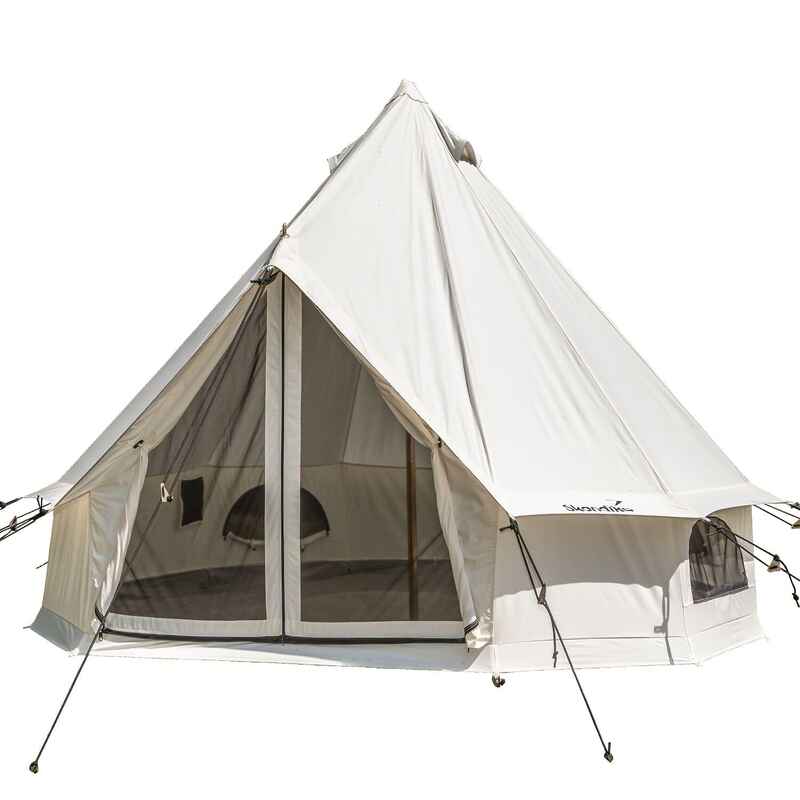 Tipi-Zelt - 300 Technical Cotton - für 3 Personen - eingenähter Zeltboden
