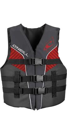 2024 O'Neill Youth Superlite 50N ISO Impact Vest - Smoke / Graphite / Red