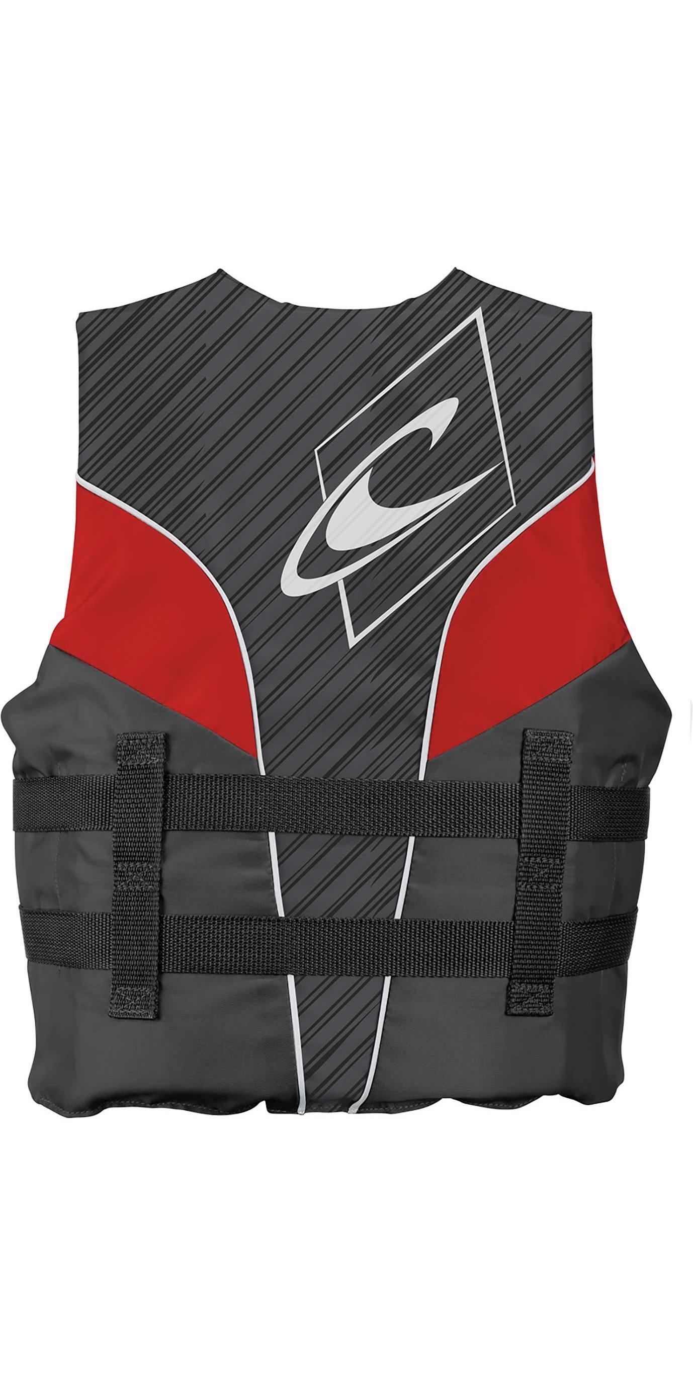 2024 O'Neill Youth Superlite 50N ISO Impact Vest - Smoke / Graphite / Red 2/3