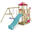 Spielturm Klettergerüst Smart Savana mit Schaukel & türkiser Rutsche WICKEY