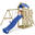 Spielturm Klettergerüst MultiFlyer mit Schaukel & blauer Rutsche WICKEY