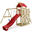 Spielturm Klettergerüst MultiFlyer mit Schaukel & roter Rutsche WICKEY