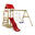 Spielturm Klettergerüst TinyPlace mit Schaukel & roter Rutsche WICKEY