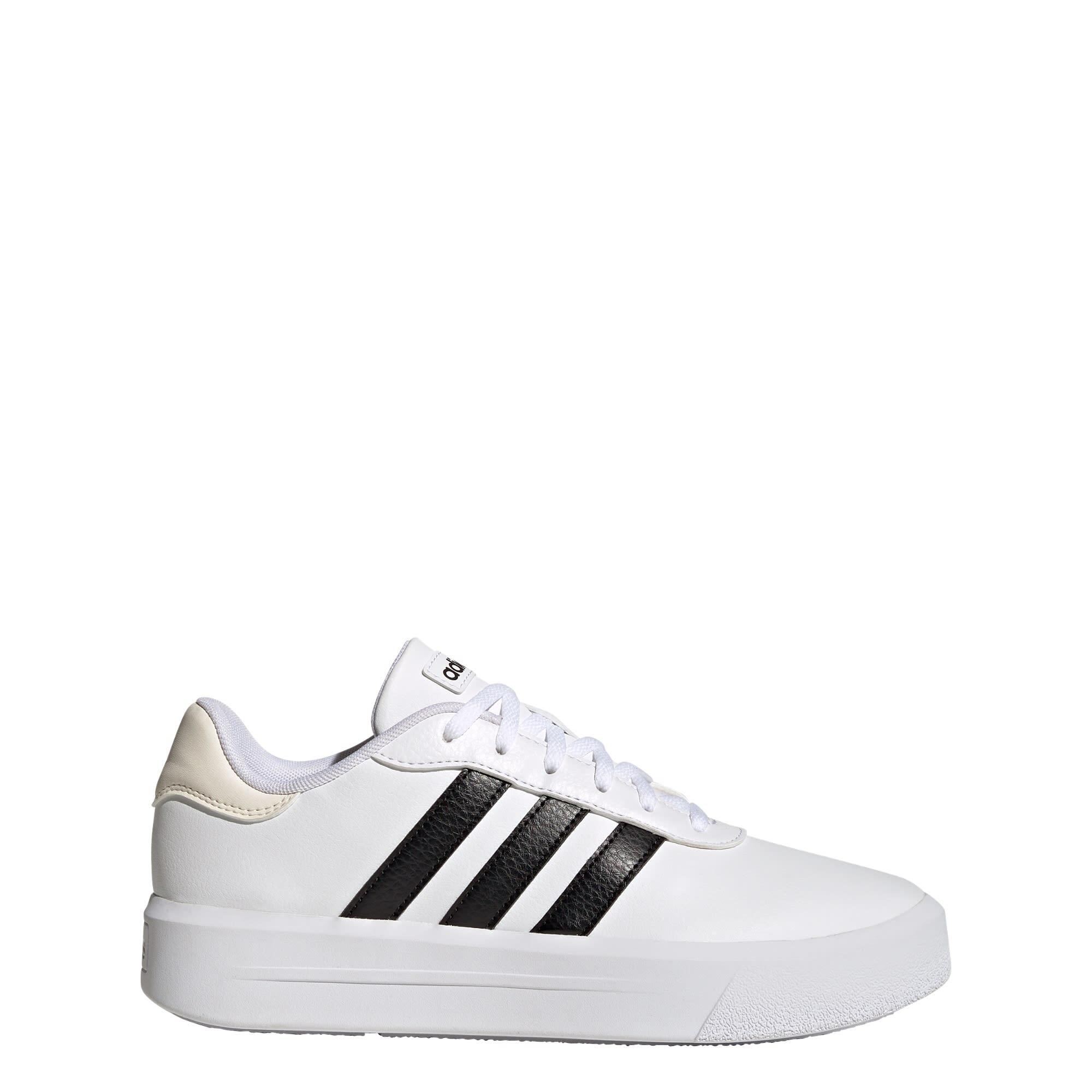 Adidas - Chaussure Compensée Court - Baskets - Blanc|noir - 36,5 - Decathlon