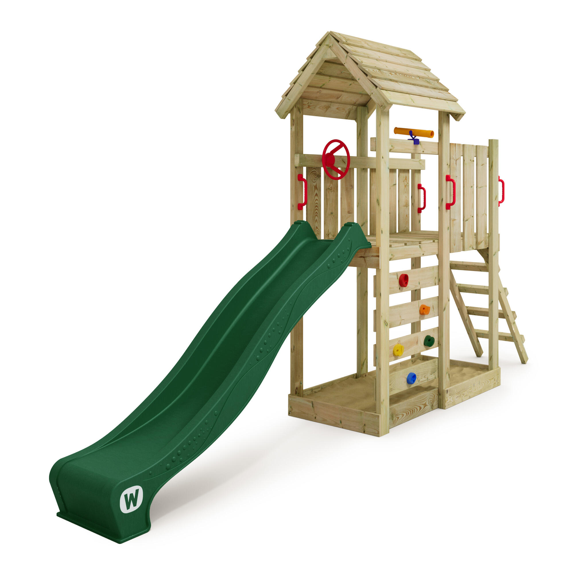 Wickey - Aire De Jeux Portique Bois Joyflyer Avec Toboggan Vert - Aire De Jeu - Vert - No Size - Decathlon