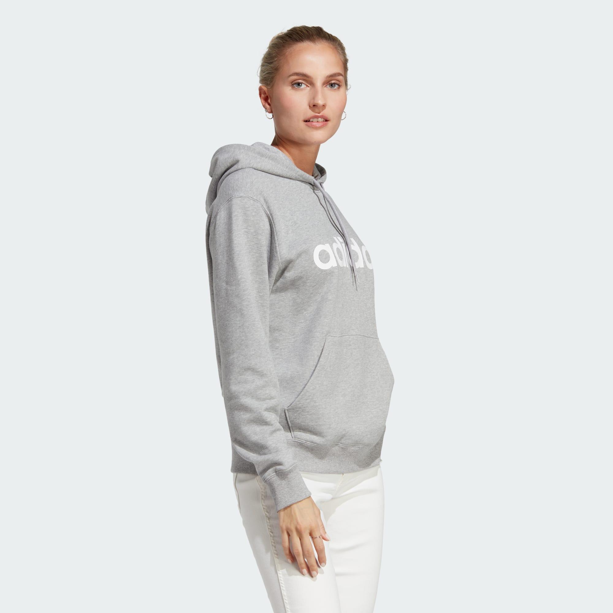 Adidas - Hoodie Essentials Linear - Sweat-shirt - Blanc|gris - 48 Xl - Decathlon