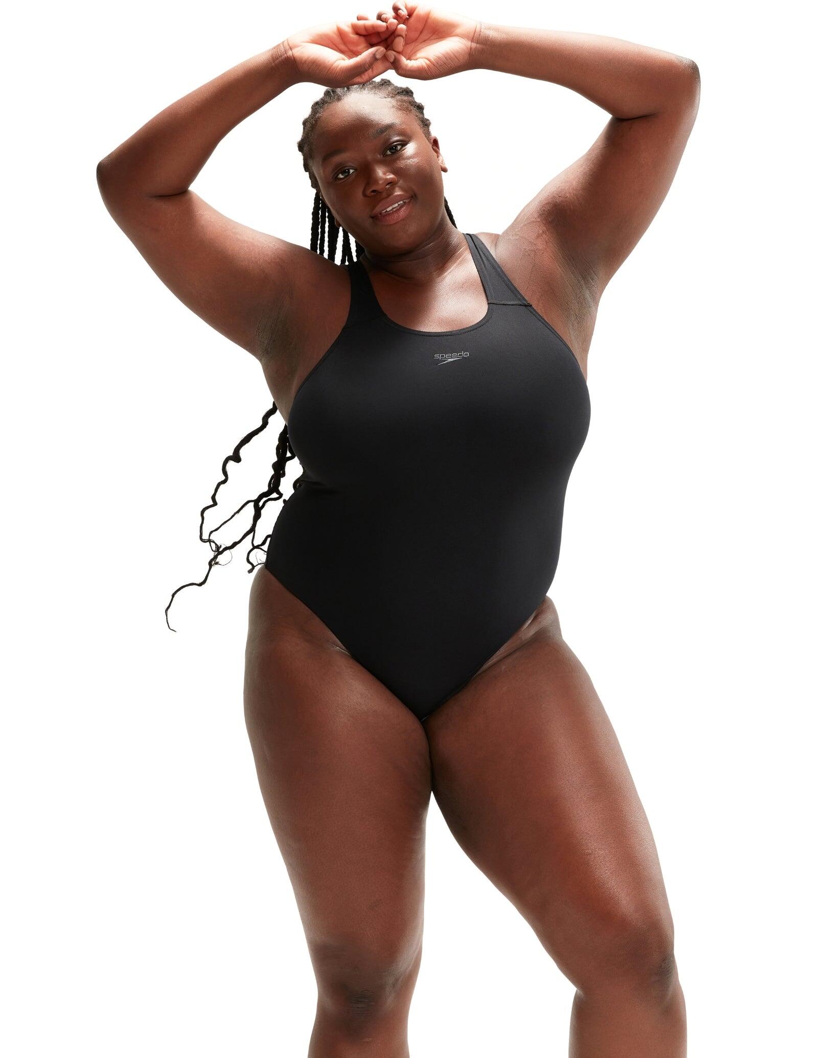 Speedo Endurance Plus Medalist Swimsuit Black/Plus Size SPEEDO