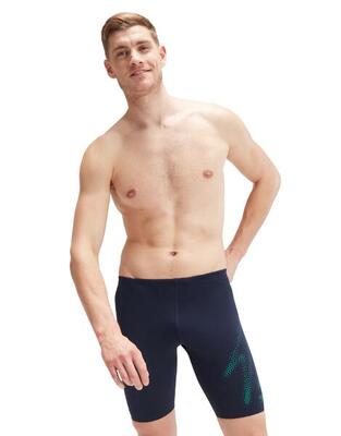 Speedo Hyper Boom Placement Jammer - Marineblau/Dschungelgrün - Größe 26