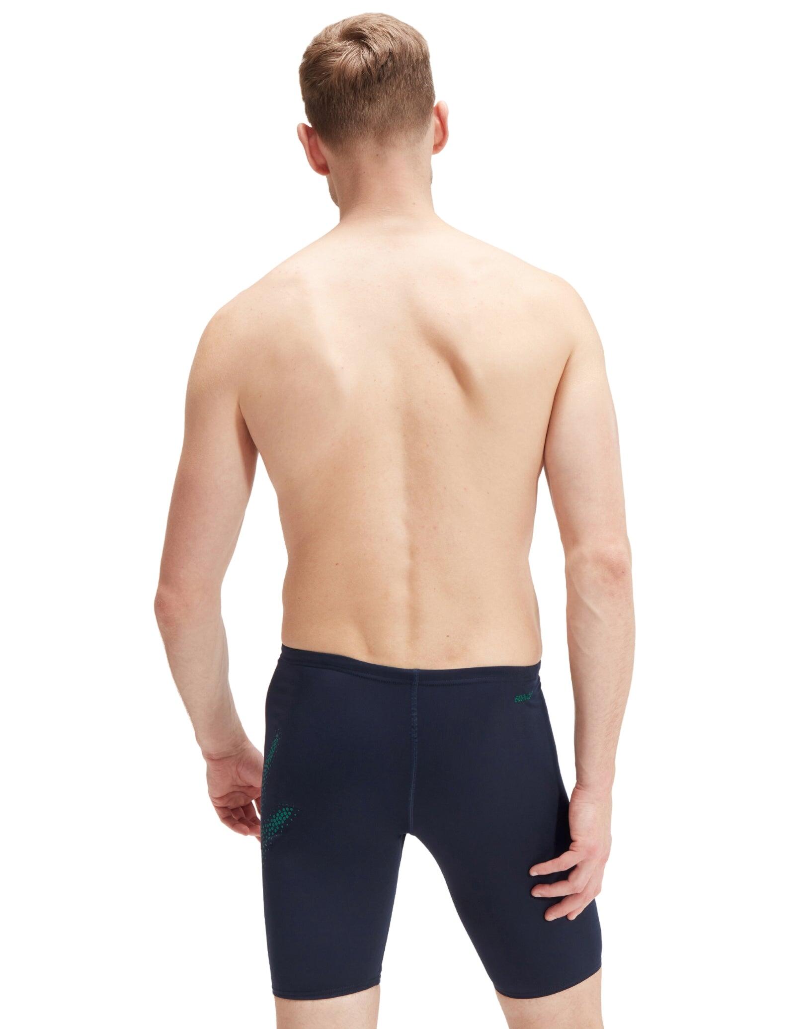 Speedo Hyperboom Placement Swim Jammer - Navy/Green 2/6