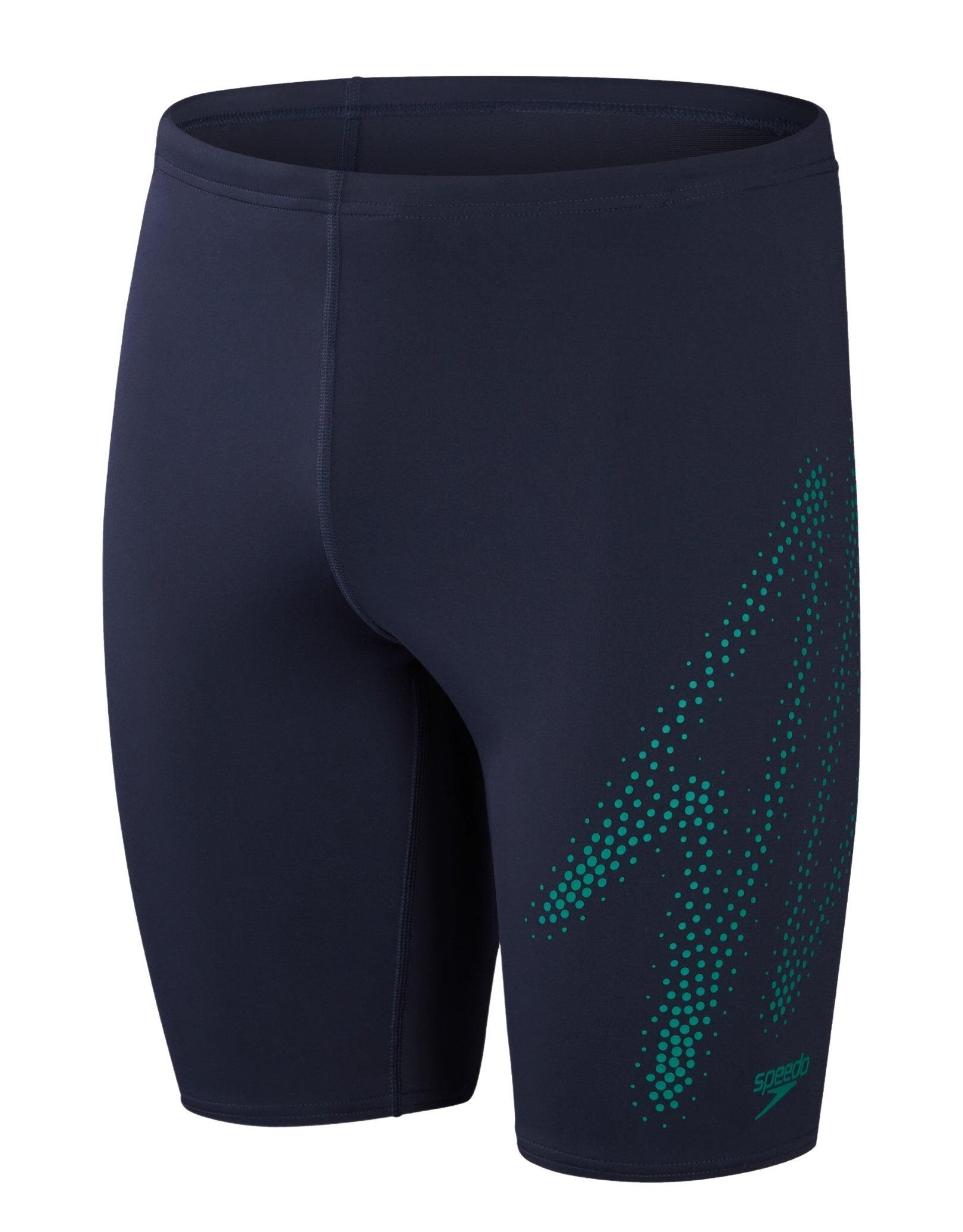 Speedo Hyperboom Placement Swim Jammer - Navy/Green 3/5