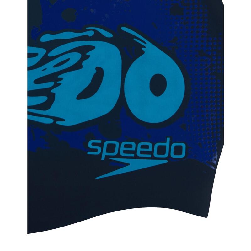 Touca de natação de silicone com impressão de slogan Speedo Junior