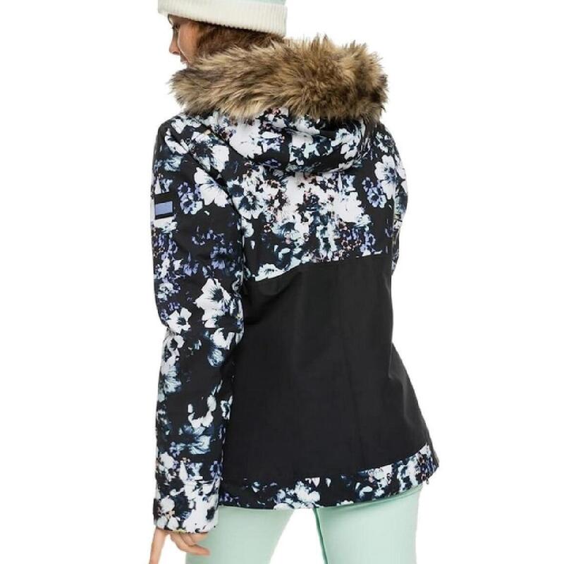 bunda ROXY Shelter TRUE BLACK BLACK FLOWERS