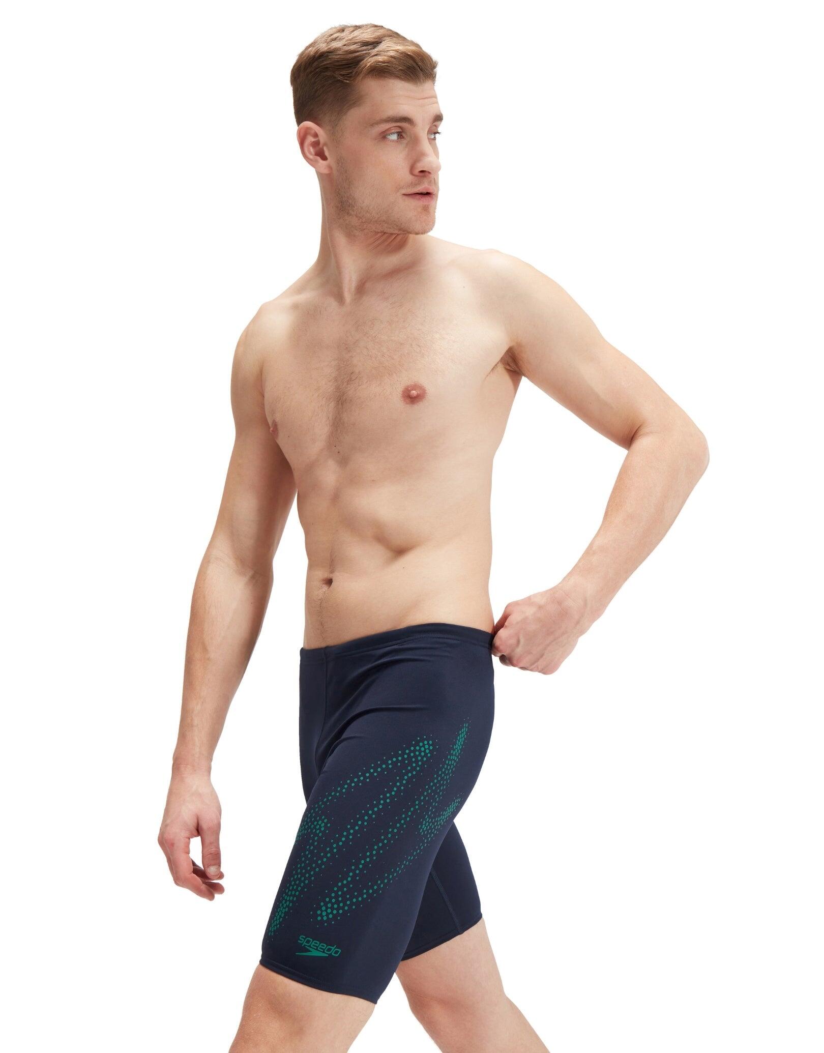 Speedo Hyperboom Placement Swim Jammer - Navy/Green 5/5