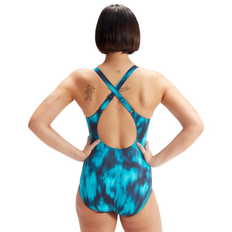 Speedo Womens Shaping Printed Lexi 1 Piece True Navy/Ocean Depths/Mystic