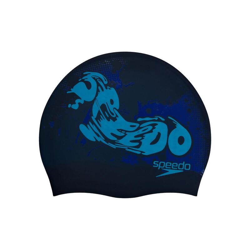 Touca de natação de silicone com impressão de slogan Speedo Junior