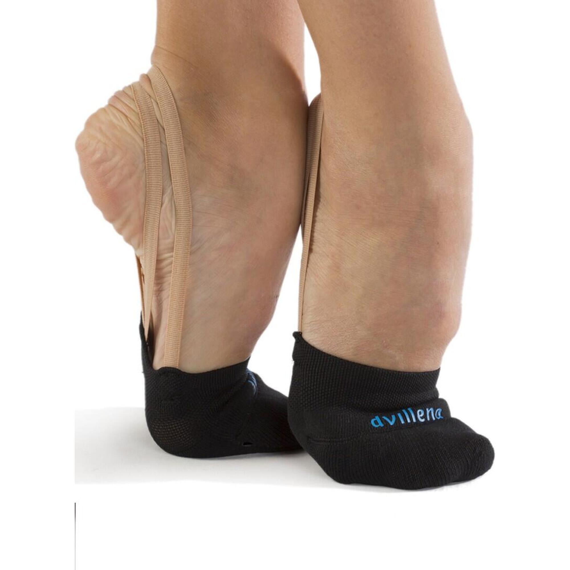 Dvillena - Demi-chaussette Gymnastique Rythmique Pour Enfants Dvillena Confort - Demi-pointes - Noir - 28/32 - Decathlon