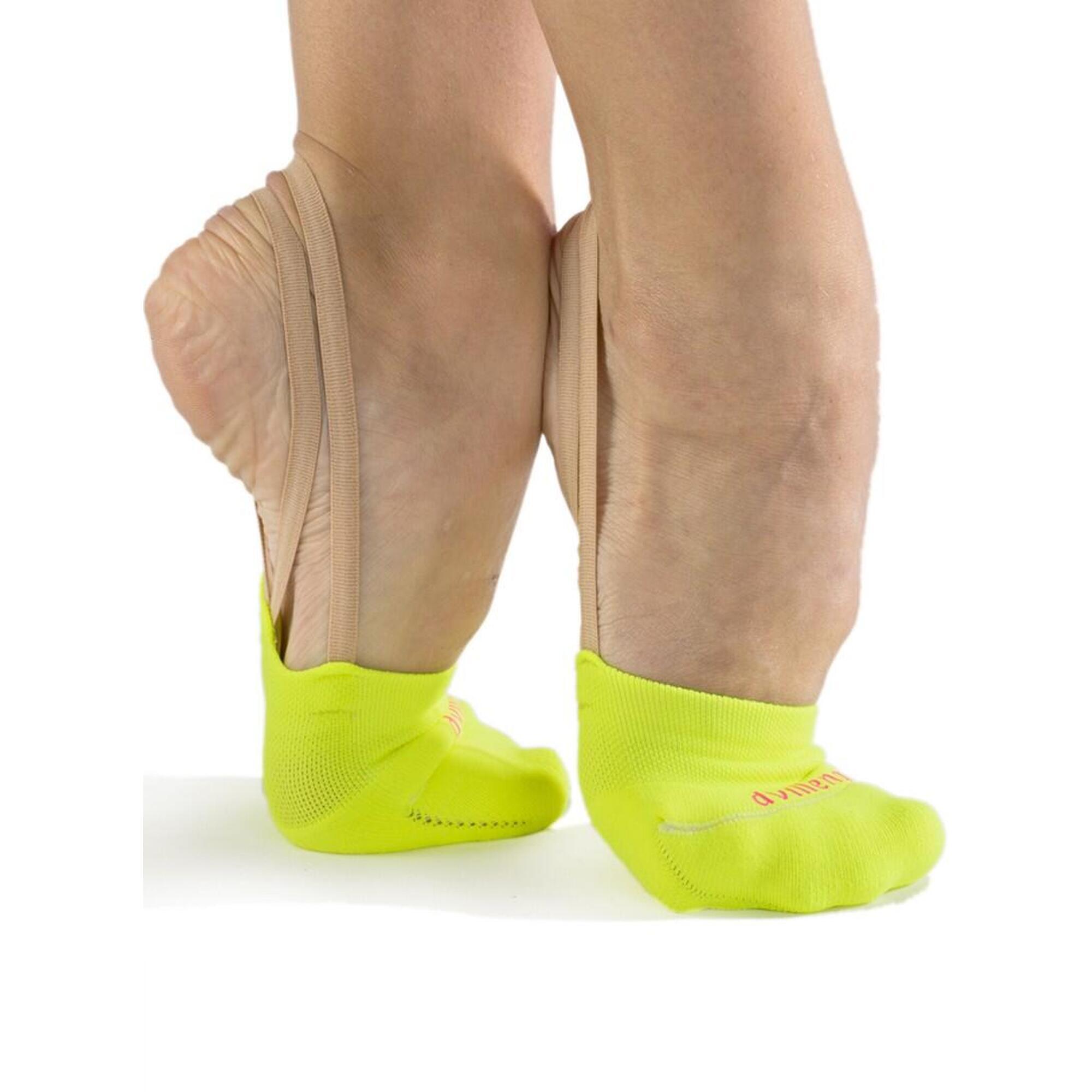 Dvillena - Demi-chaussette Gymnastique Rythmique Pour Enfants Dvillena Confort - Demi-pointes - Jaune - Decathlon