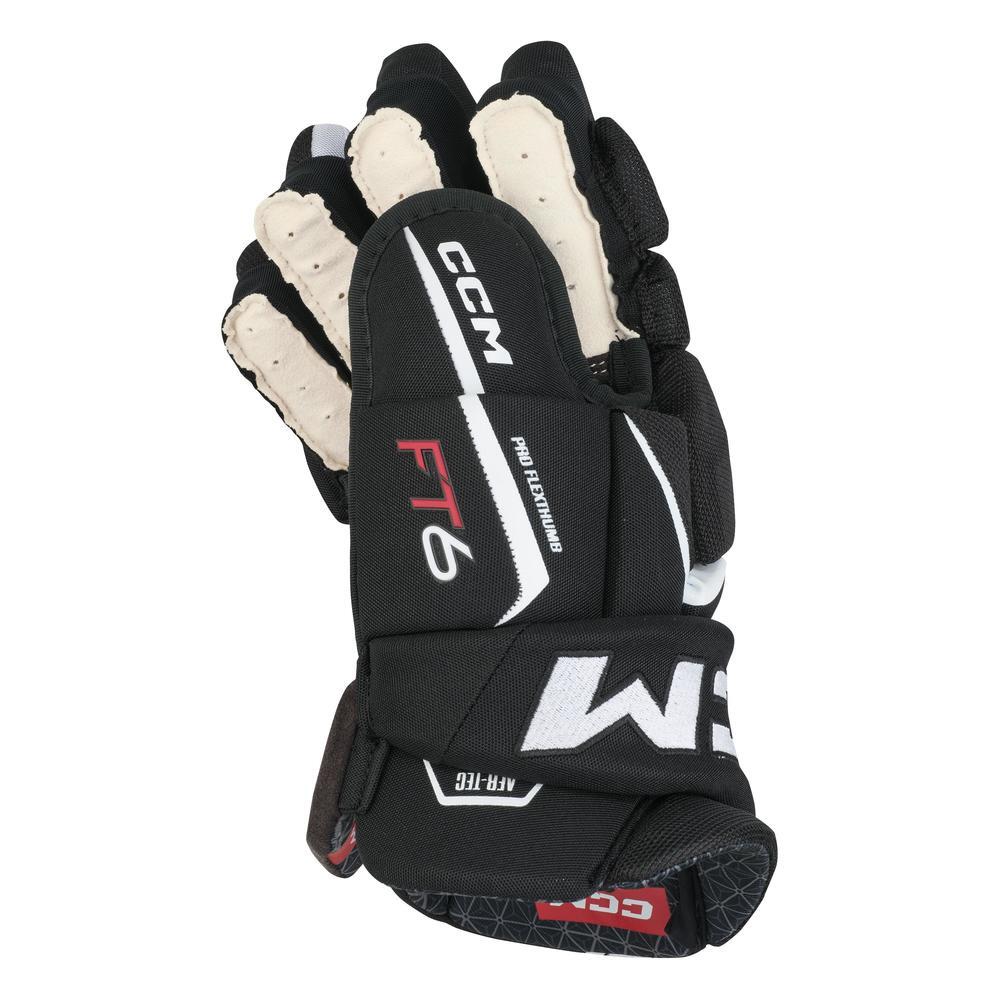Luvas de Hóqui Preto/Branco Juniores CCM JETSPEED FT6 2/3