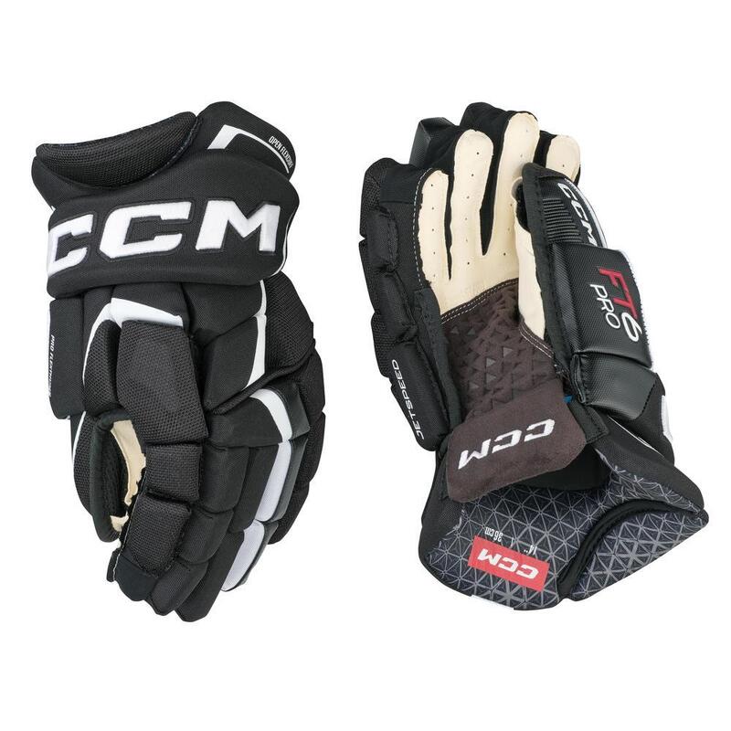 Guantes de Hockey Negro/Blanco Mayores CCM JETSPEED FT6 PRO