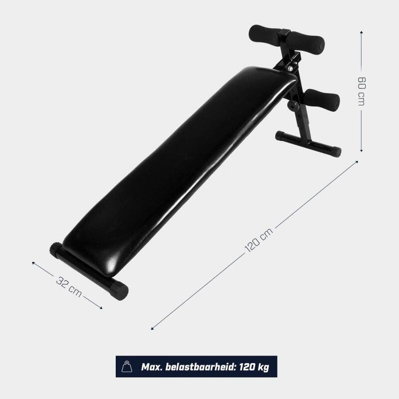 Banco Abdominales Gorilla Sports Negro Capacidad de Carga 120 Kg