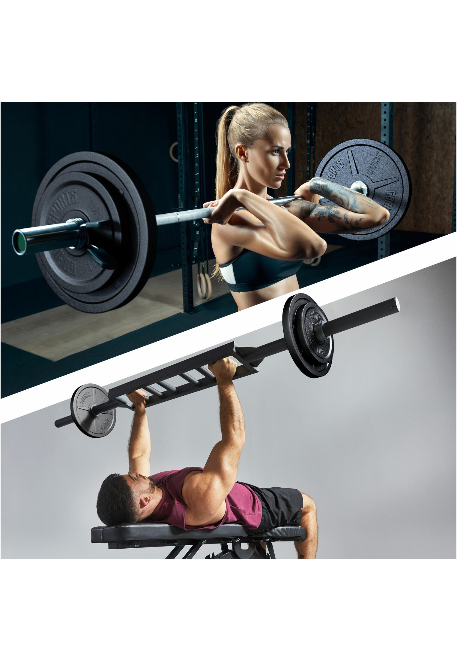Halterschijven 30 kg - 2x5+2x10 kg - Gietijzer - Zwart - 50 mm - 2/6